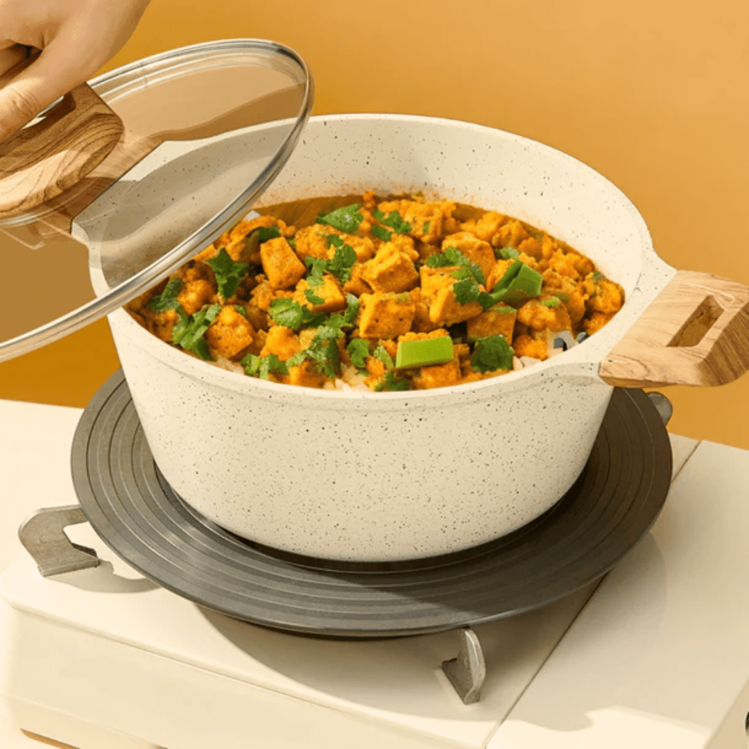Maifan Stone Non-Stick Sauce Pan (White-24cm)