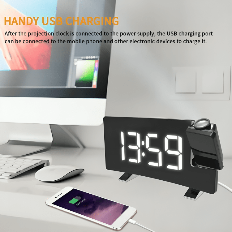Multi-Function Curved Display Digital Clock