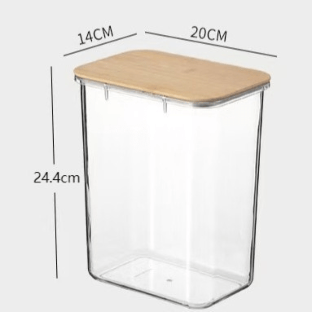 Multi-Purpose Transparent Food Storage Containers with Wooden Lid