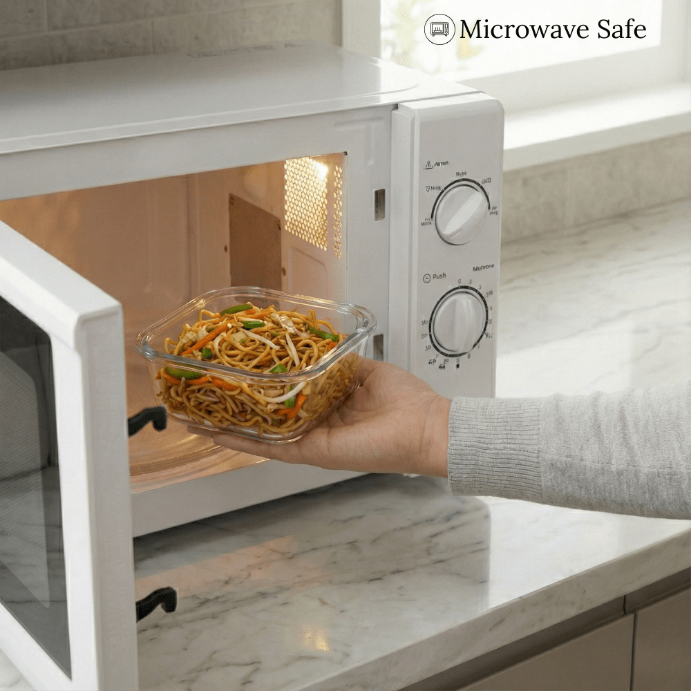 Square Borosilicate Glass Container with Vented Glass Lid