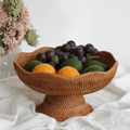 Multi-Purpose Hand-Woven Rattan Serving Basket (25cm)