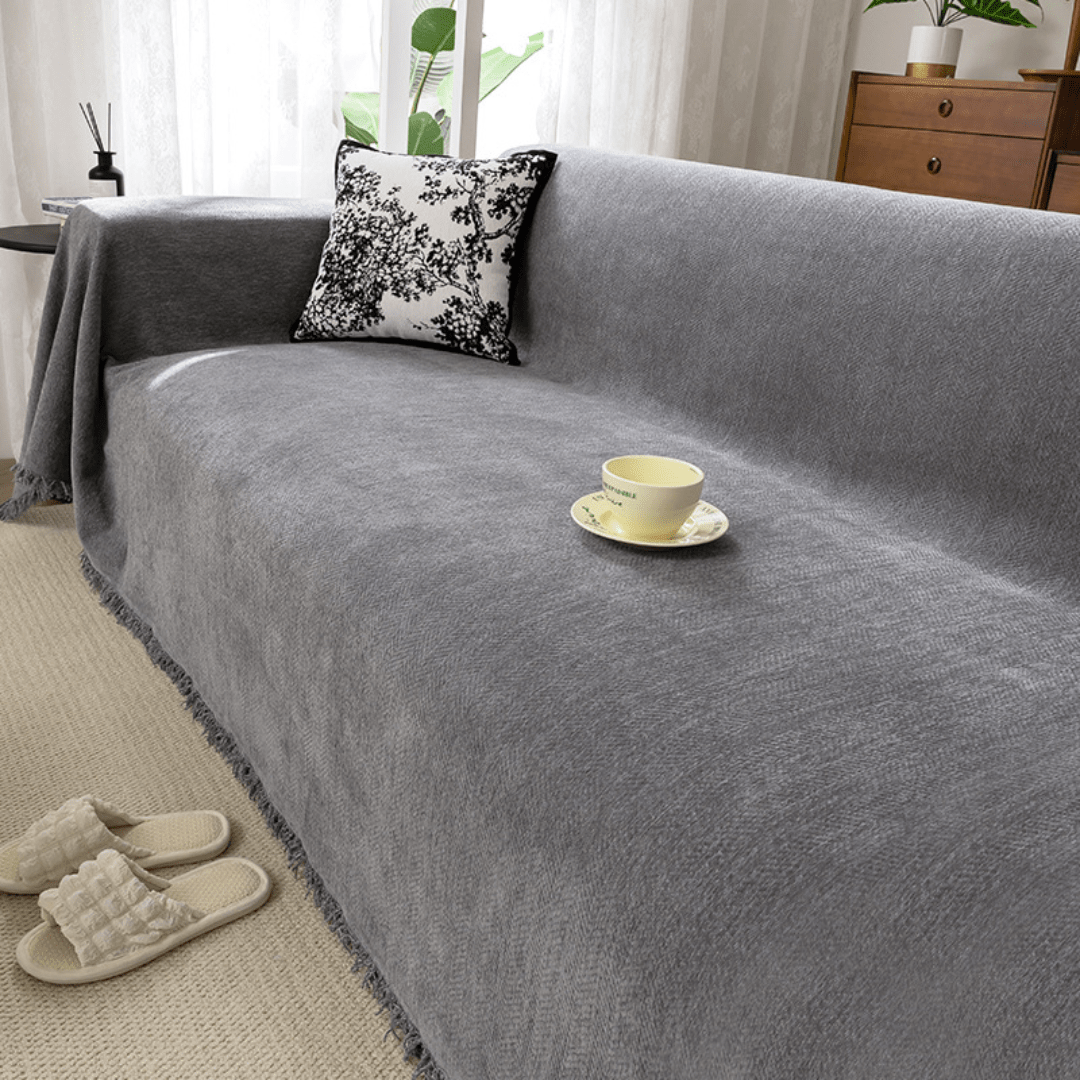Elegance Chenille Sofa Cover :[EM-SC-13] (Grey)