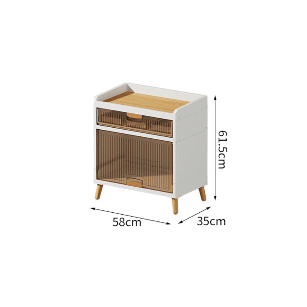 Multi-Purpose Transparent Flip-Top Storage Cabinet With Legs (58cm)