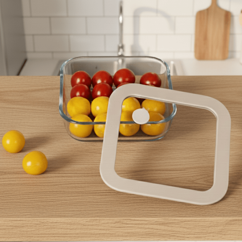 Square Borosilicate Glass Food Container with Vented Lid