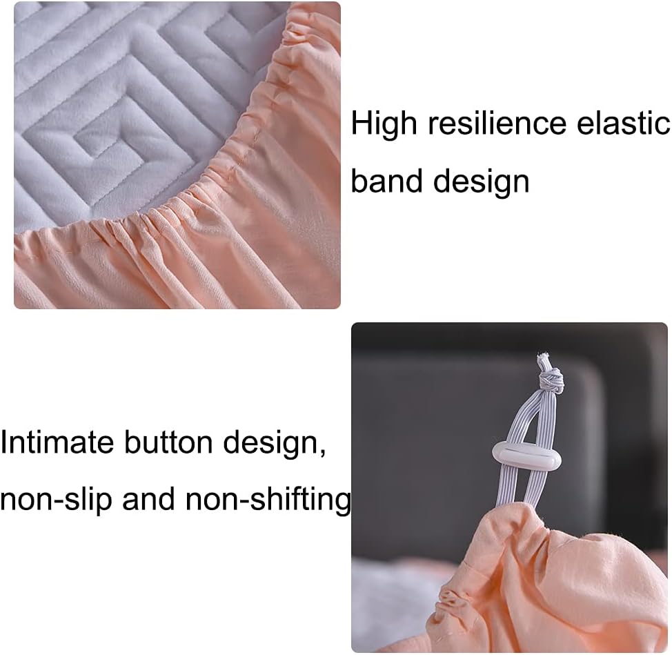 Feather Touch Quilted Bed Sheets With 2-Pillow Covers (Pink)