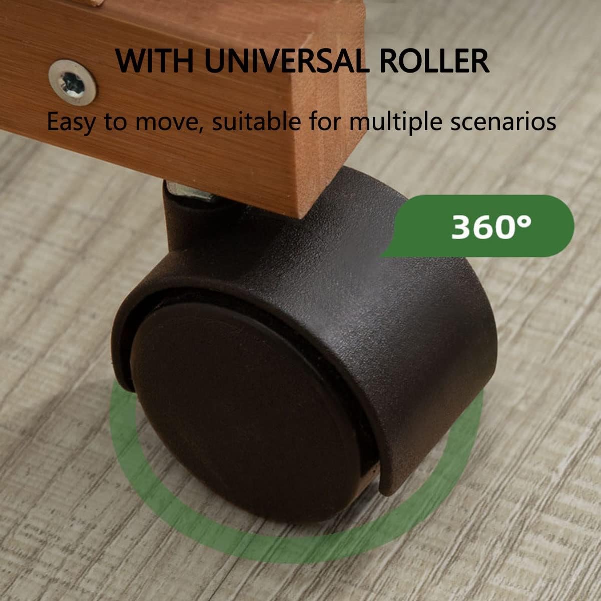 Multifunctional Bamboo Clothes Rack with Wheels and Shelf for Storage