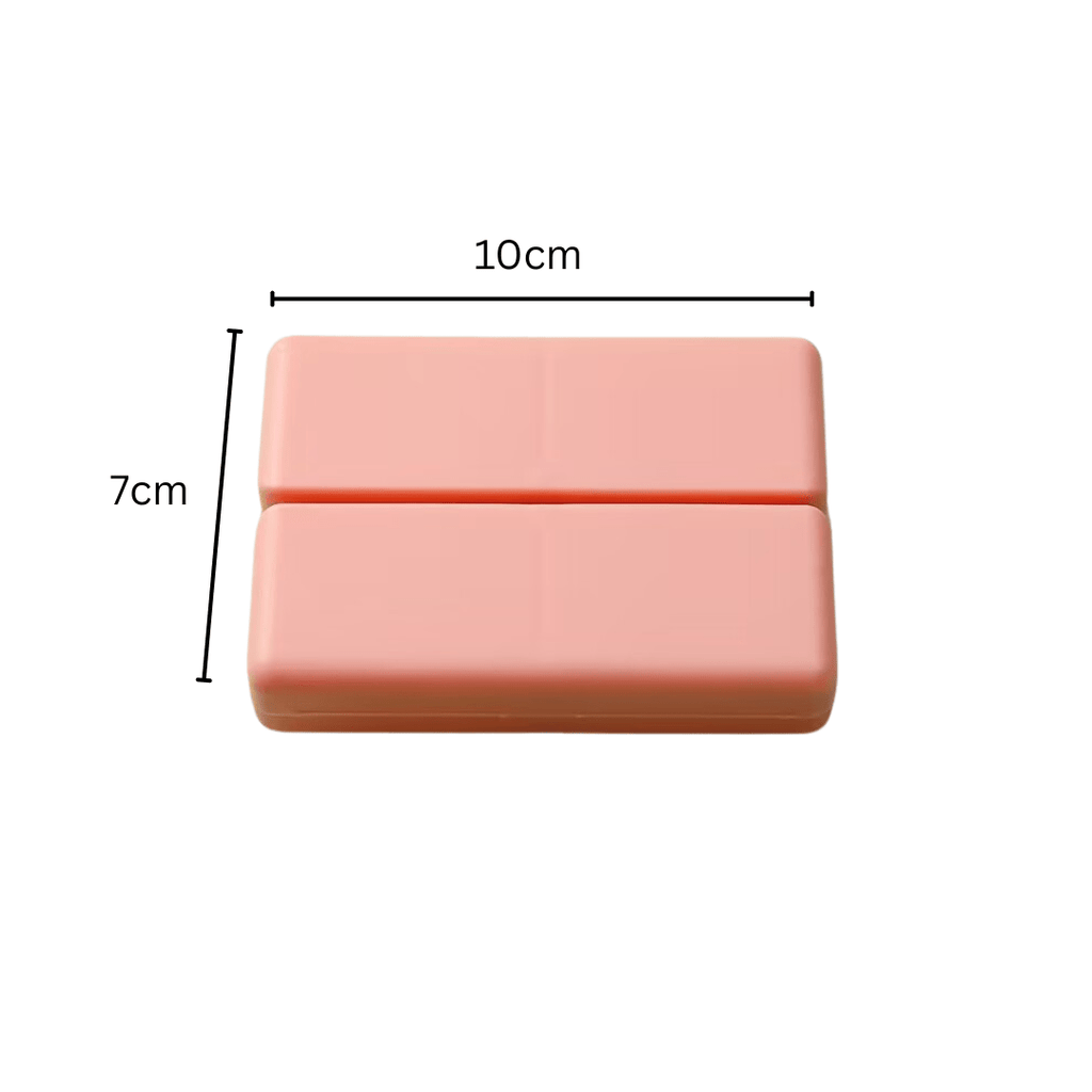 Folding Magnetic Compact Weekly Pill Organizer Box(Pink)