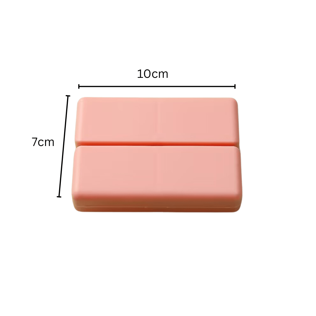 Folding Magnetic Compact Weekly Pill Organizer Box(Pink)