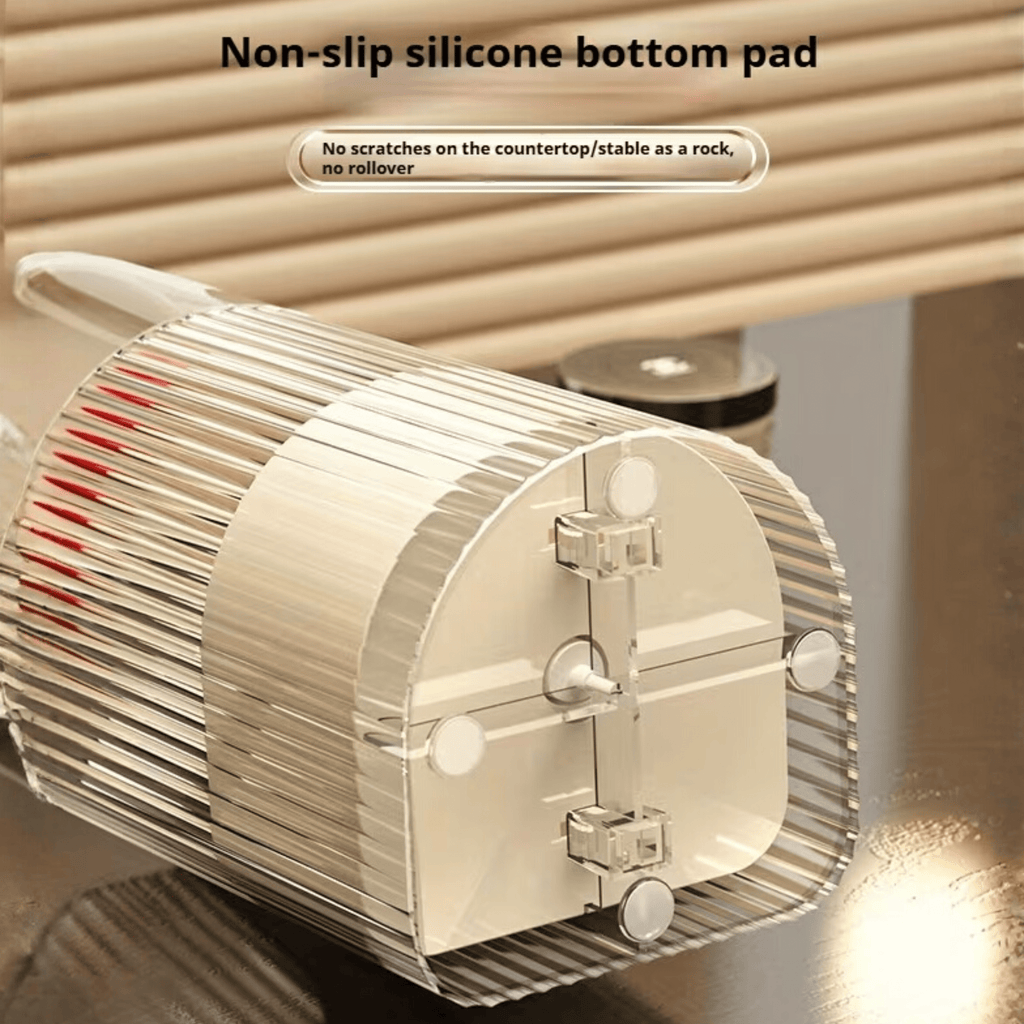 Cosmetic Brush Storage Cylinder with Automatic Lifting Mechanism
