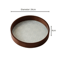 Multi-Purpose Round Wooden Glass Decorative Serving Tray