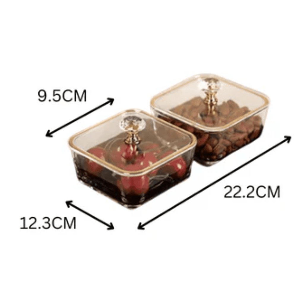 Luxury Glass Snack Box Set (2-Grid)