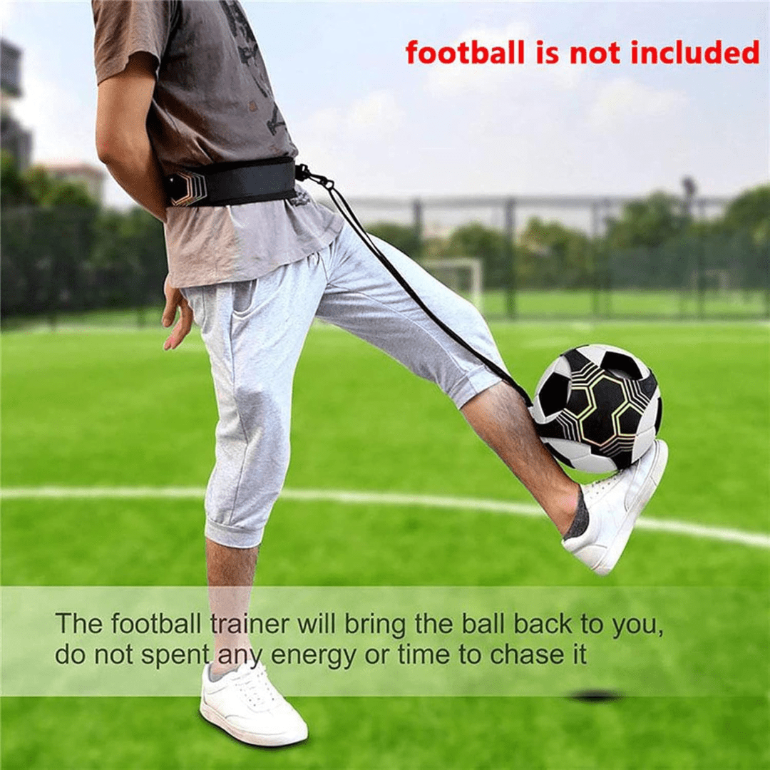 Solo Football Trainer with Adjustable Elastic Kick Strap