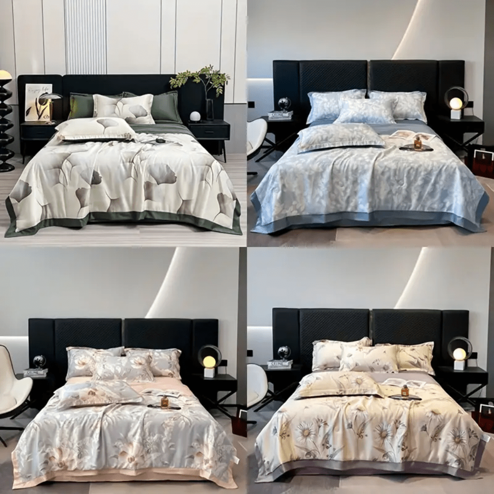 Ice Silk Elegance Comfort Quilt Set