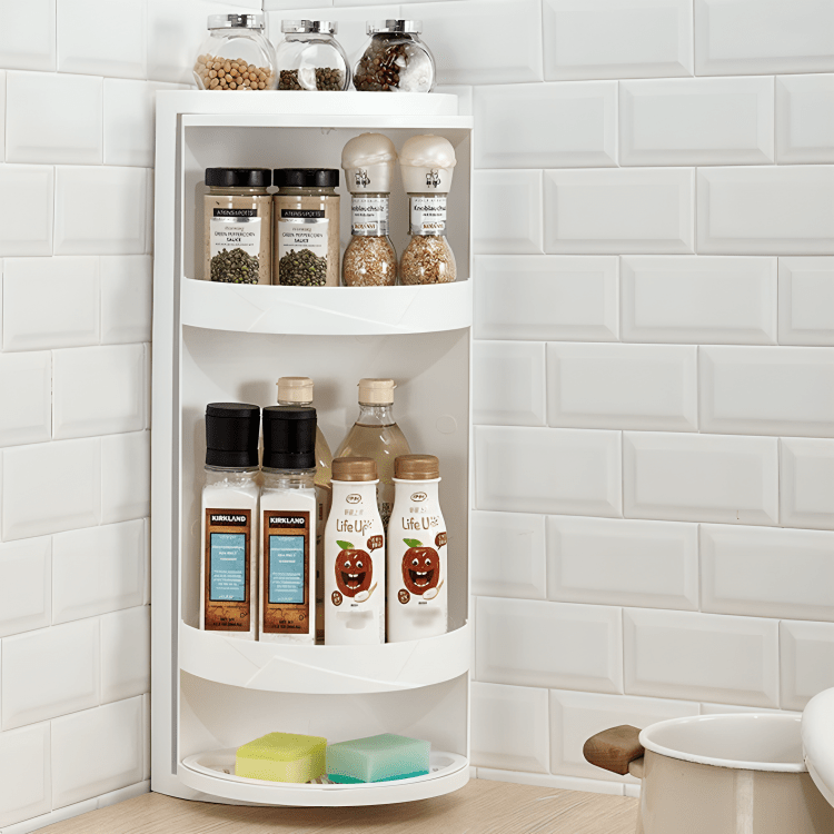 Multifunctional 360° Rotating Triangle 3 Layers Storage Cabinet(60cm)