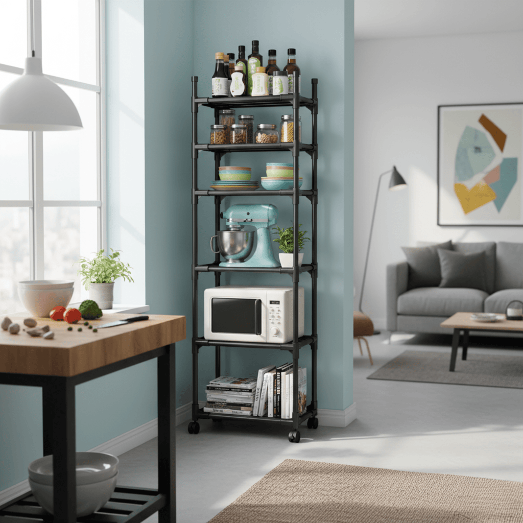 Multi-Layer Kitchen Storage Trolley Rack with Wheels