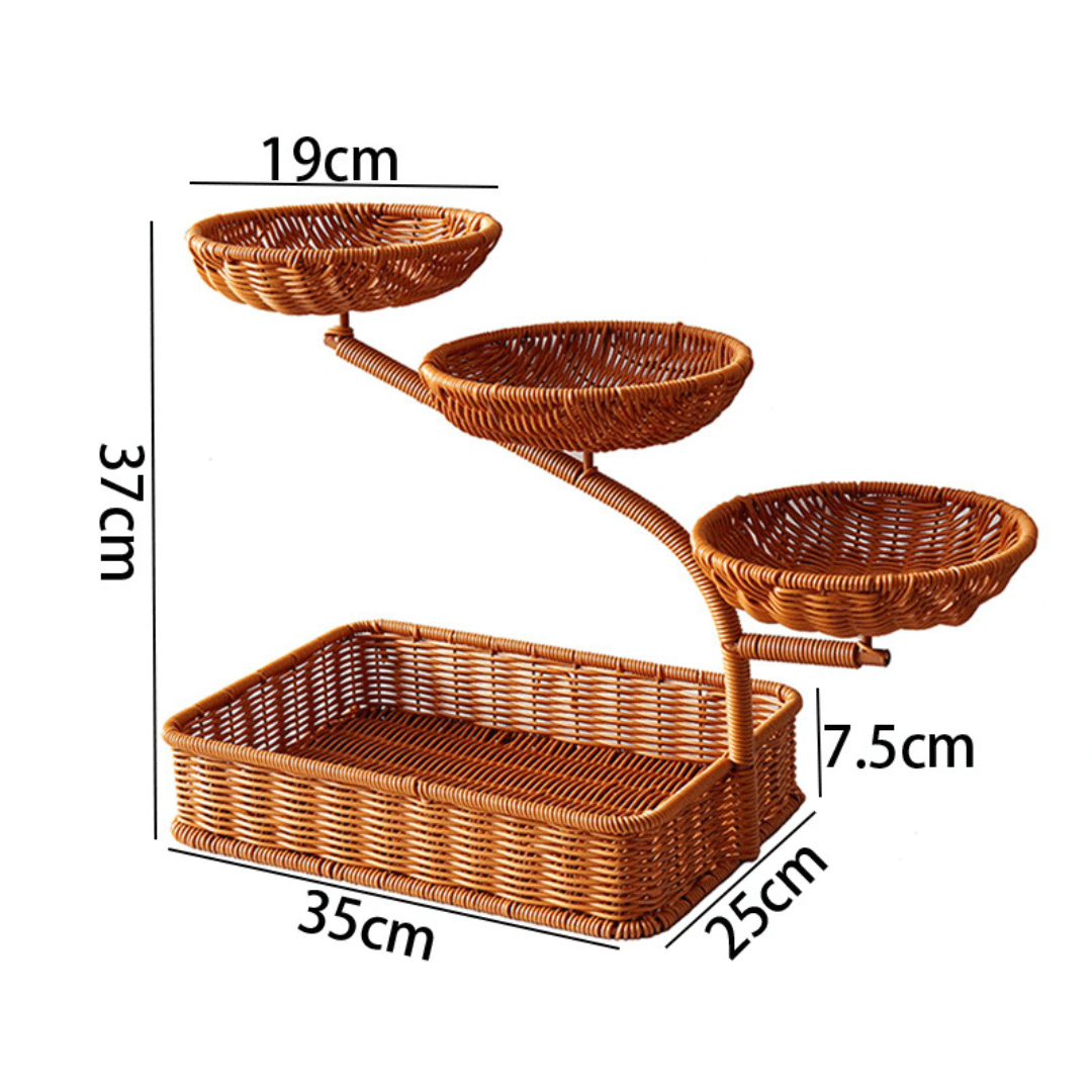 Handwoven Imitation Rattan Fruit Storage Basket