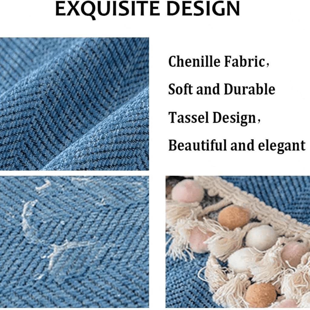 Elegance Chenille Sofa Cover :[EM-SC-31] (Blue)