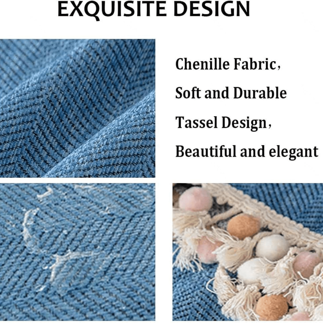 Elegance Chenille Sofa Cover :[EM-SC-31] (Blue)