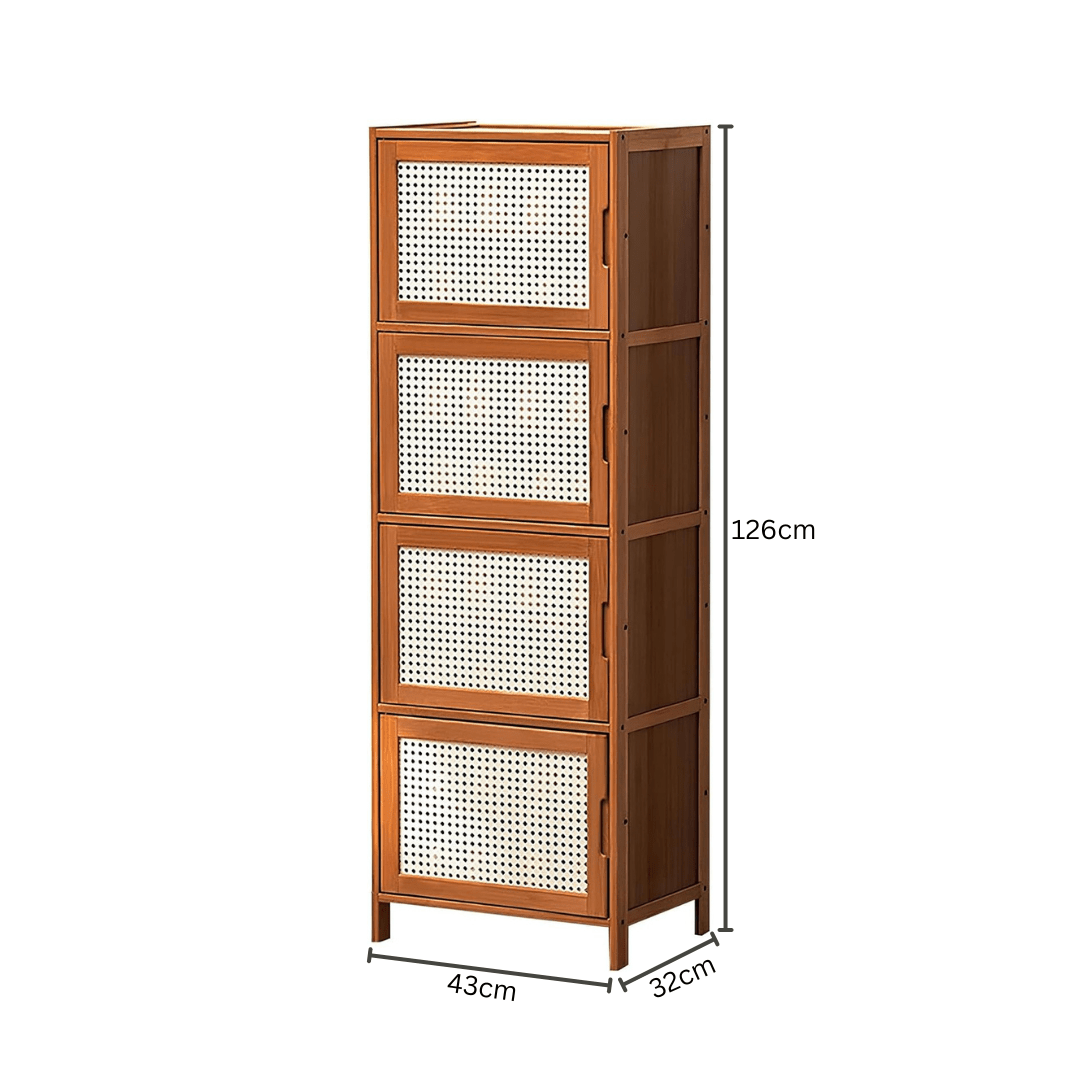 Multi-Purpose Bamboo Wood Storage Cabinet (43cm)