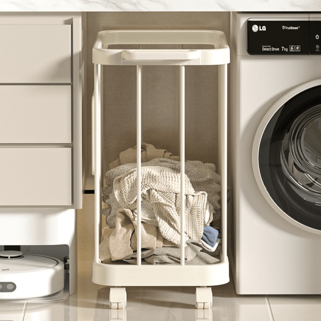 Multi-Purpose Household Plastic Storage Basket for Laundry with Wheels