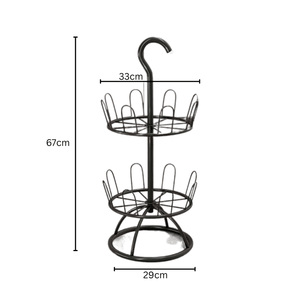 Multi-Layer Iron Shoe Drying & Storage Rack with Circular Bracket