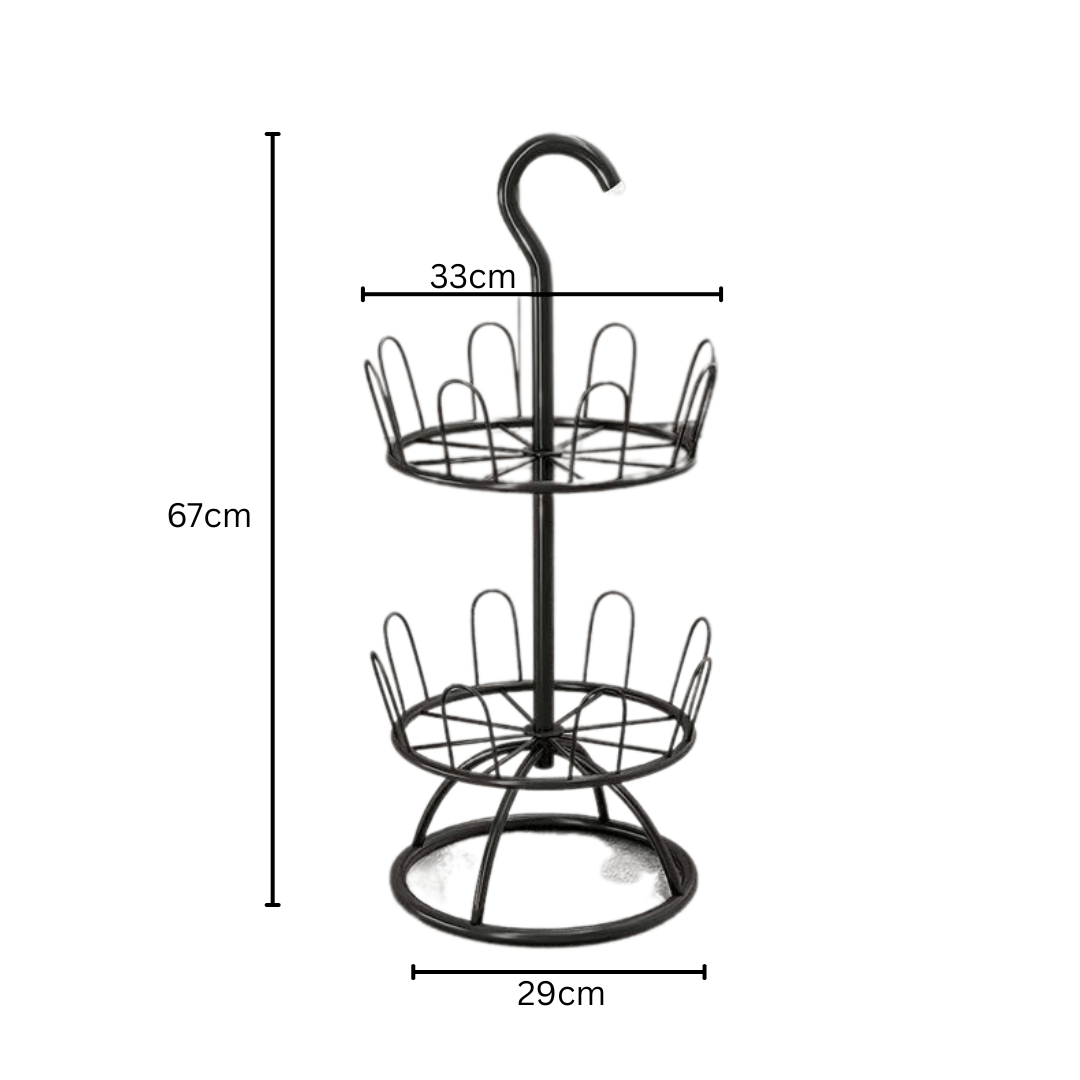Multi-Layer Iron Shoe Drying & Storage Rack with Circular Bracket