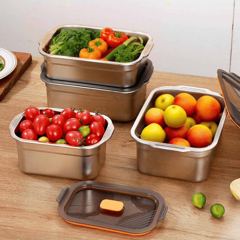 Multifunctional Vacuum-Sealed Stainless Steel Food Storage Container(1200ml)