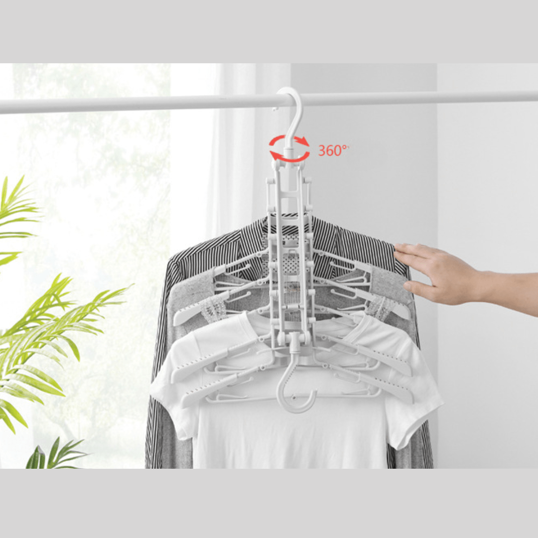 Multi-Hooks Adjustable 360° Plastic Rotatable Clothes Hanger