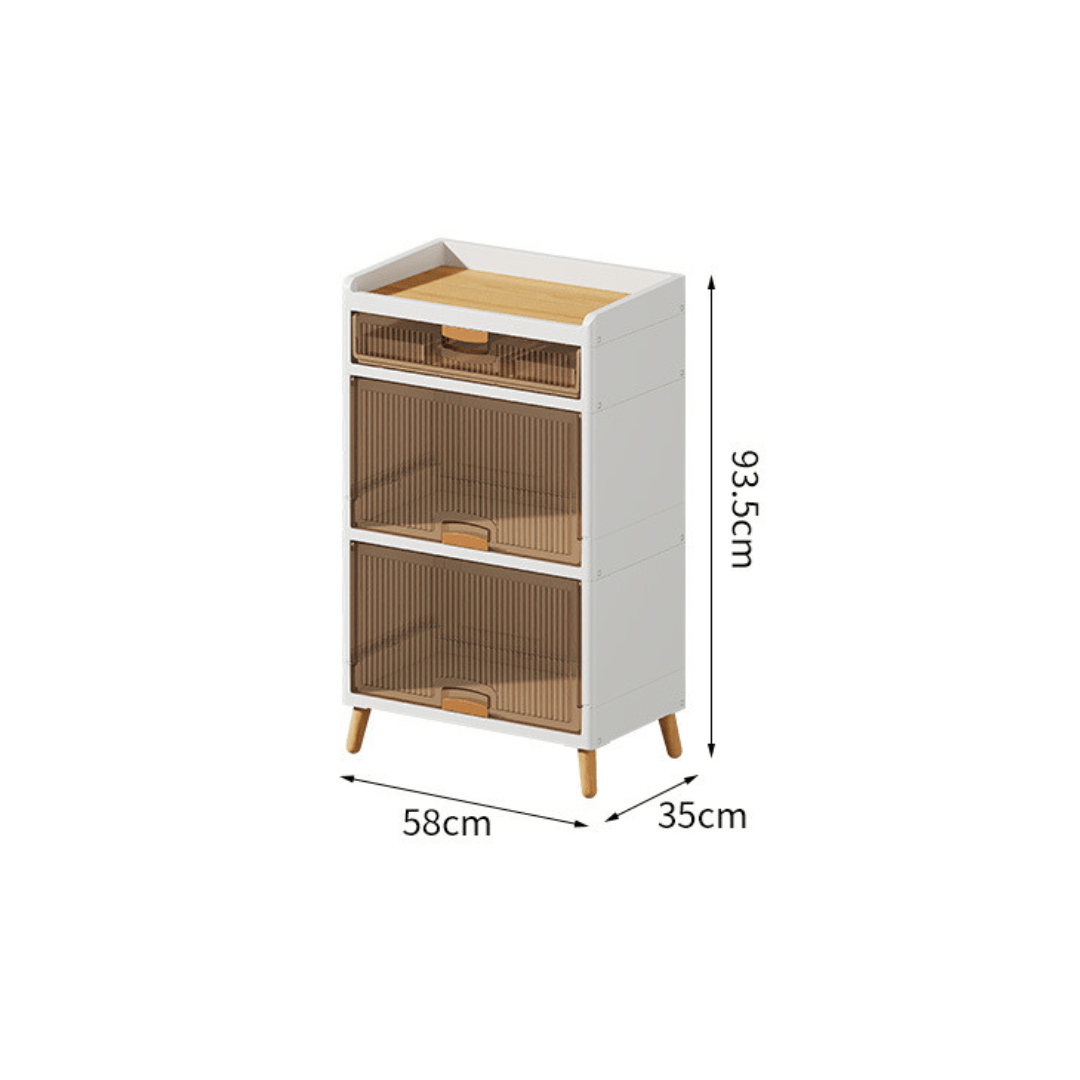 Multi-Purpose Transparent Flip-Top Storage Cabinet With Legs (58cm)