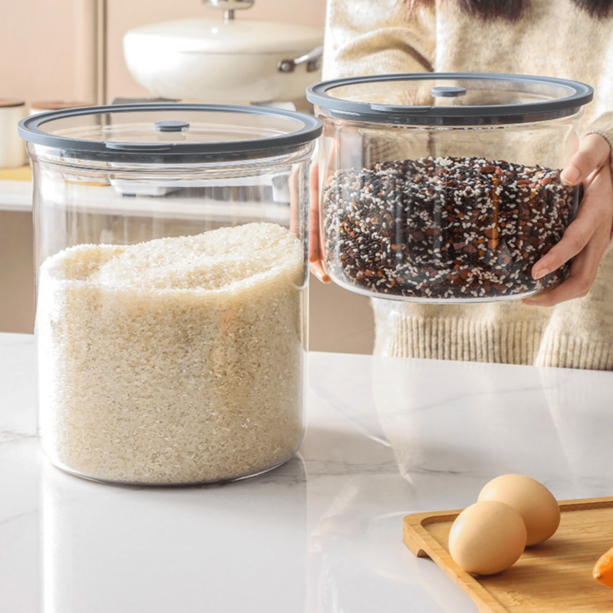 Multi-Purpose Transparent Borosilicate Food Storage Container with Airtight Lid