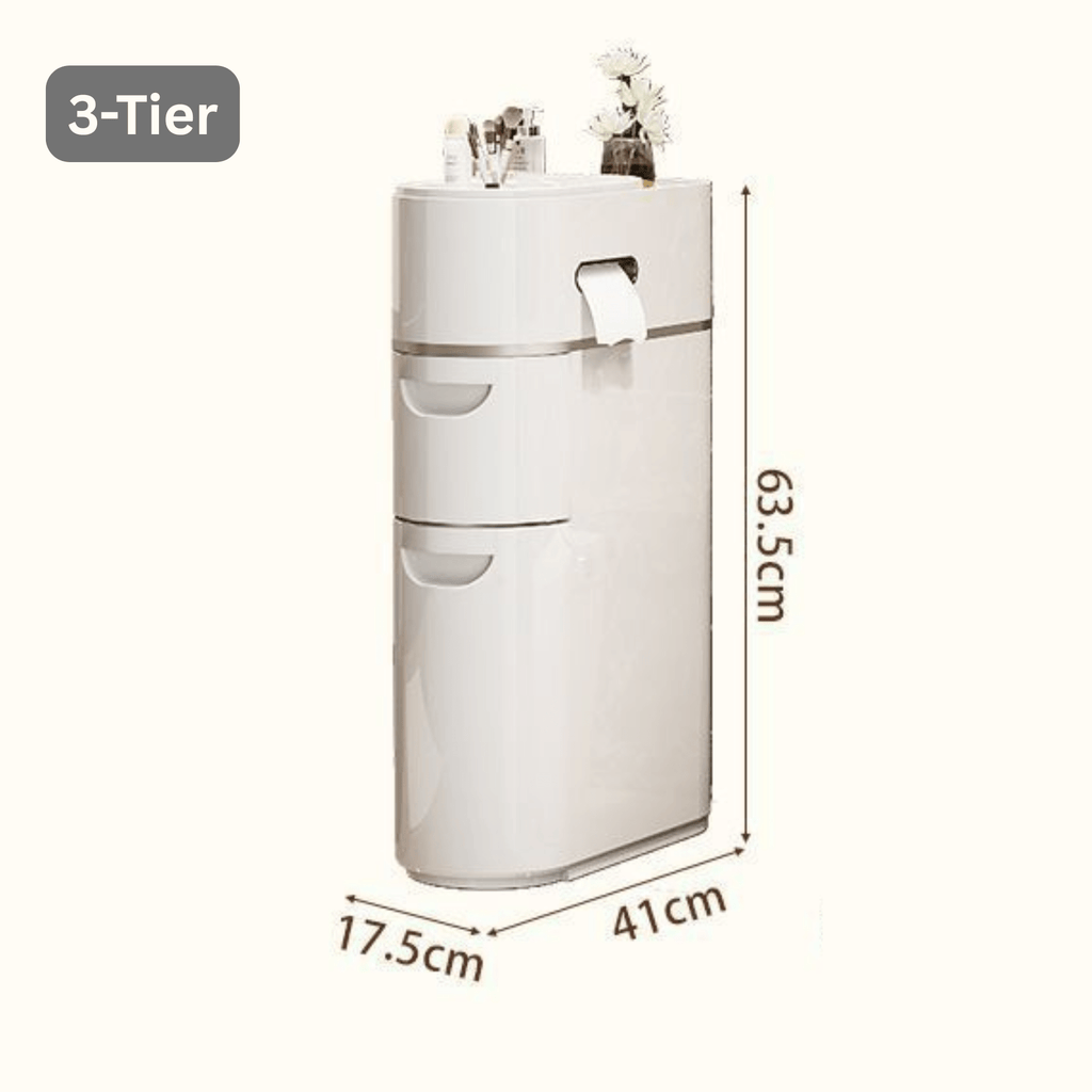 Multi-Layer Narrow Plastic Storage Cabinet with drawers