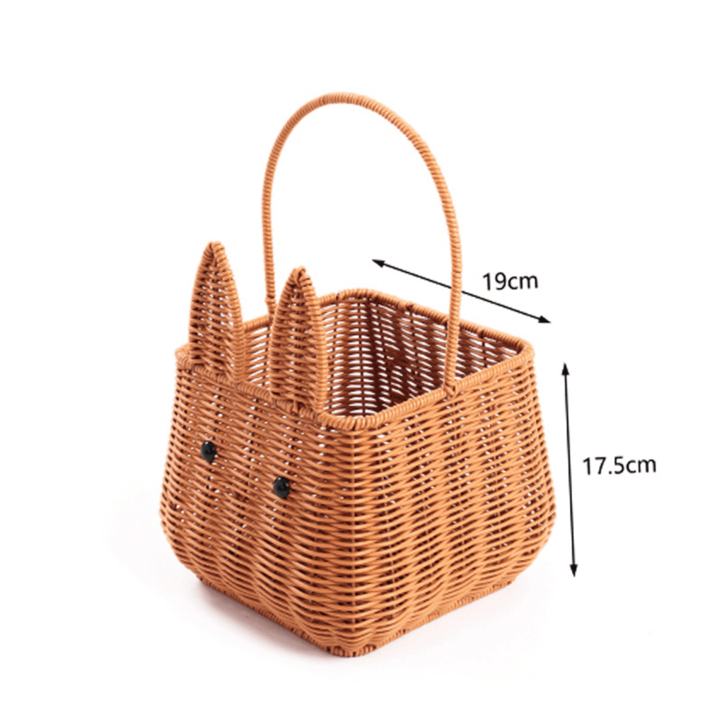 Multi-Purpose Rattan-Style Snack Storage Basket with Handle