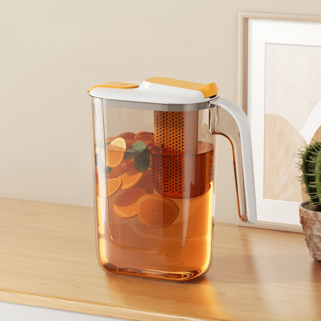 Multi-Purpose Beverages Kettle Jar with Strainer and 4 Cups (2.6L)