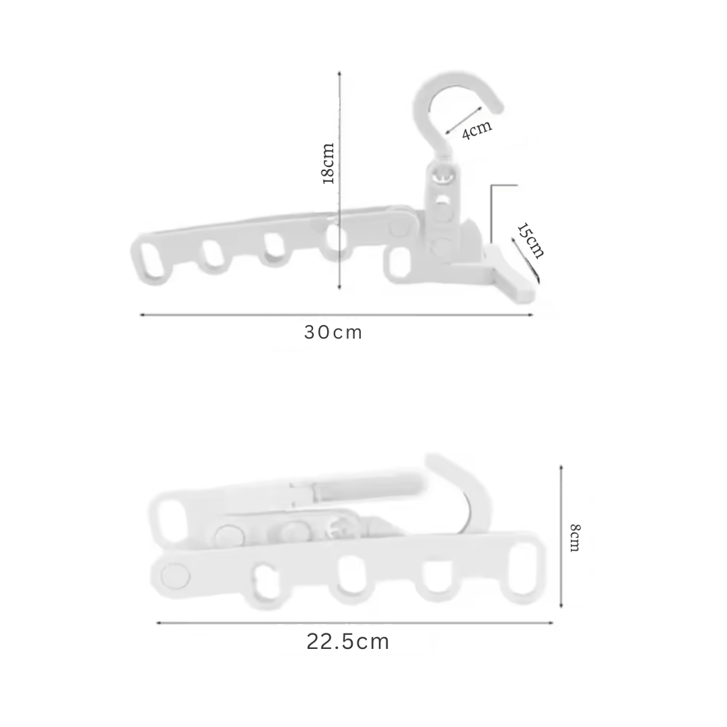 Portable Plastic Foldable 5-Hole Clothes Drying Hanger