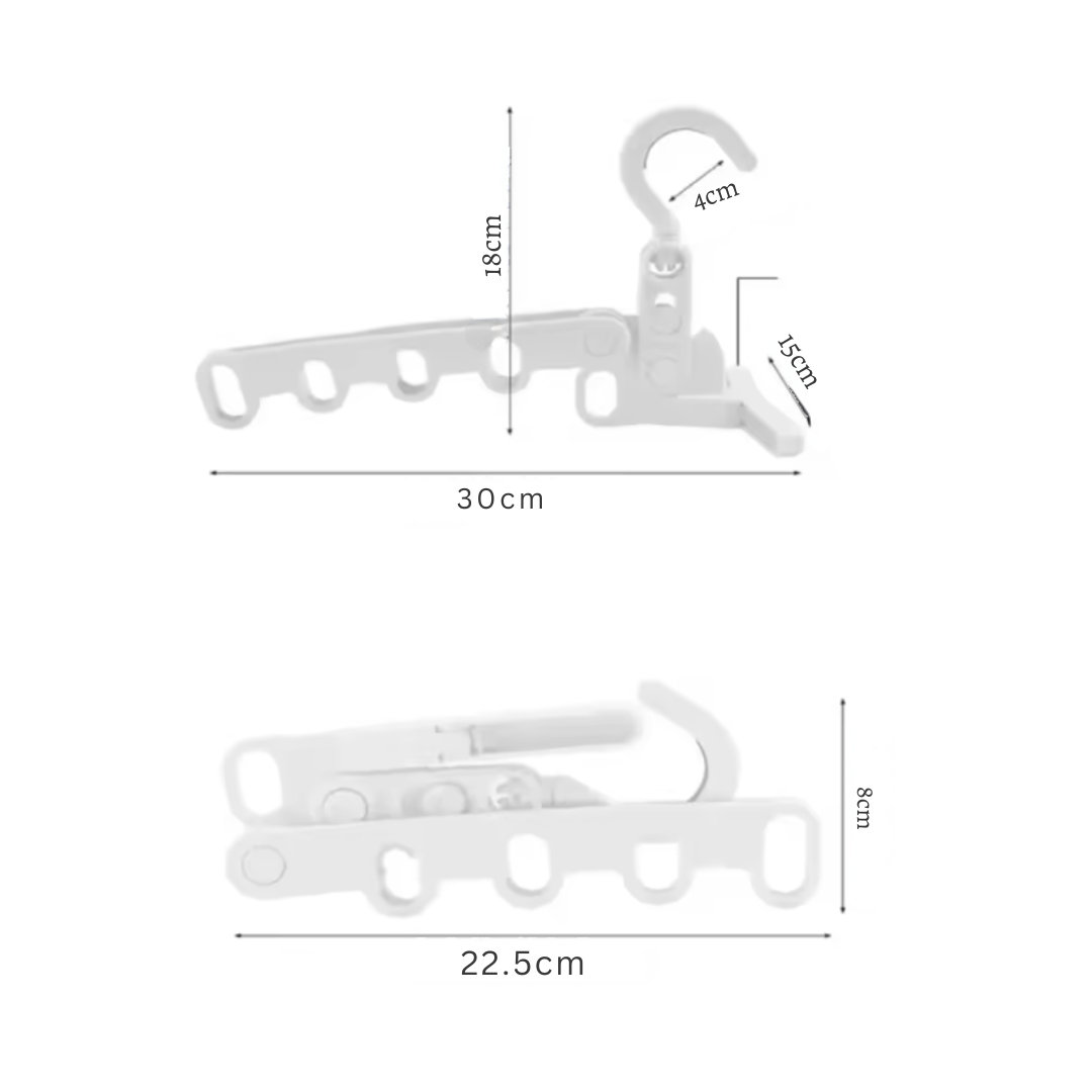 Portable Plastic Foldable 5-Hole Clothes Drying Hanger