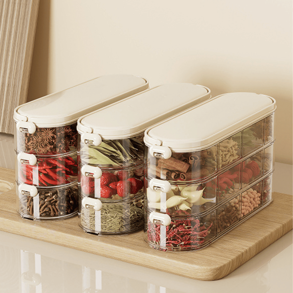 Multi-Purpose Transparent Storage Organizer Box With Handle (White)