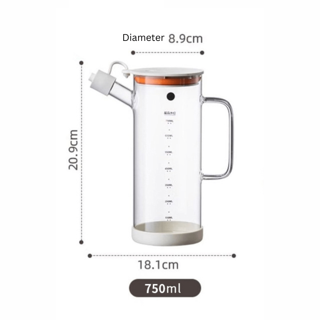 High Borosilicate Glass Oil Bottle with Leakproof Spout (750ml)