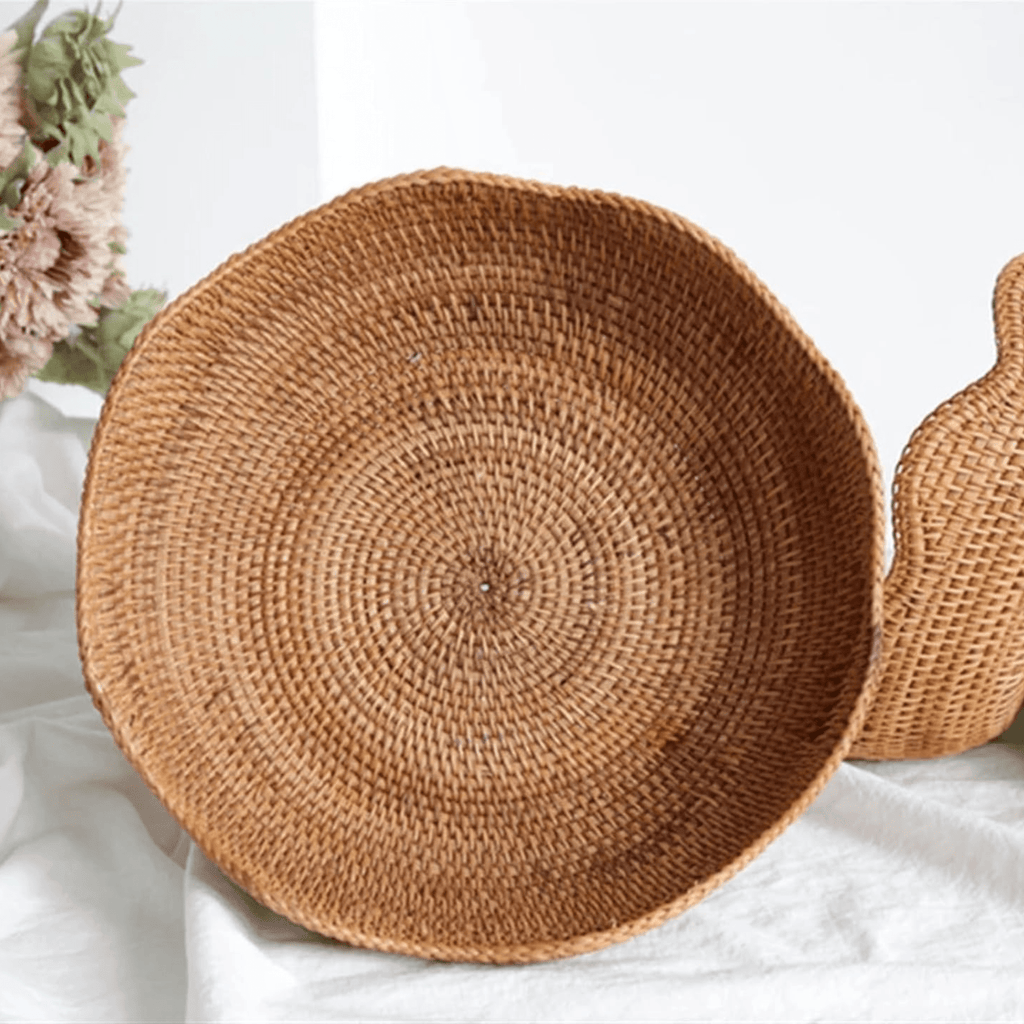 Multi-Purpose Hand-Woven Rattan Serving Basket (25cm)