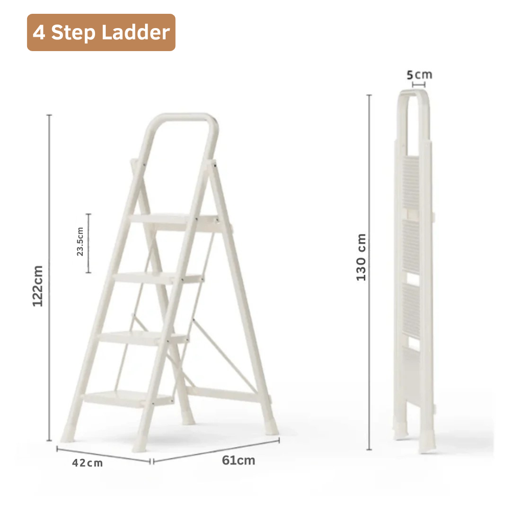 Multifunctional Steel Folding Ladder with Wide Non-Slip Pedals