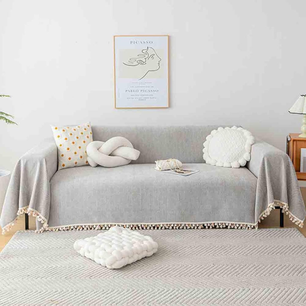 Elegance Chenille Sofa Cover : [EM-SC-31] (Light Grey)