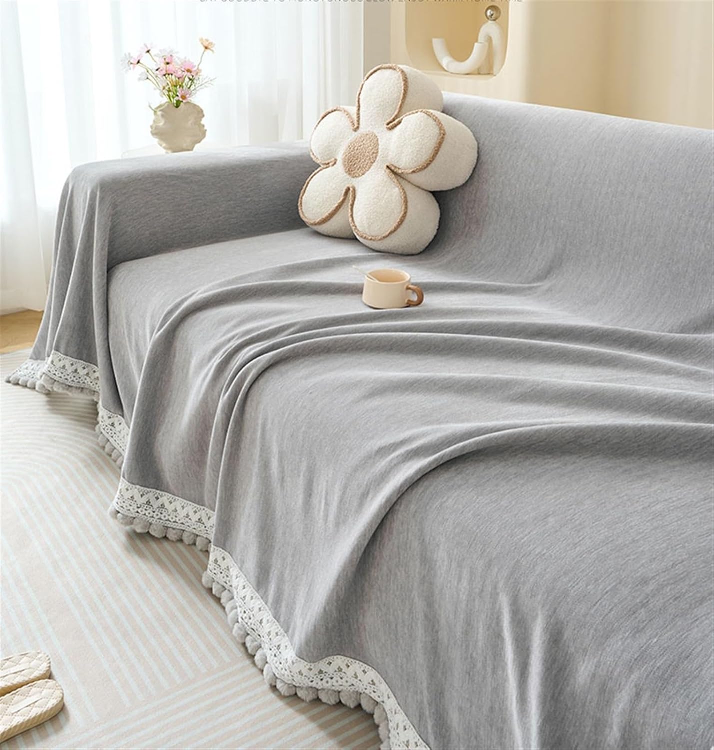 Light Grey Elegance Elegance Chenille Sofa Cover