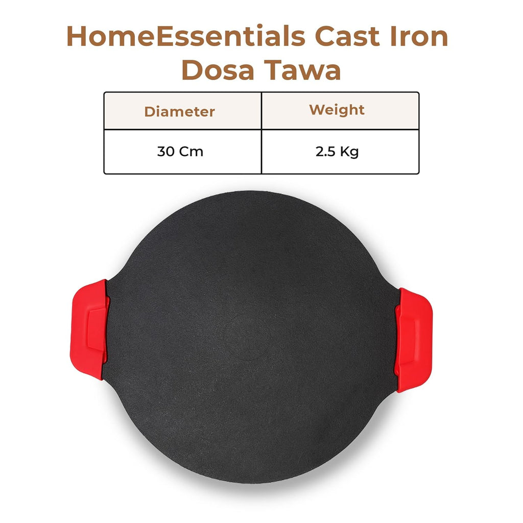 Multi-Cooktop Compatible Durable Cast Iron Dosa Tawa (30CM)