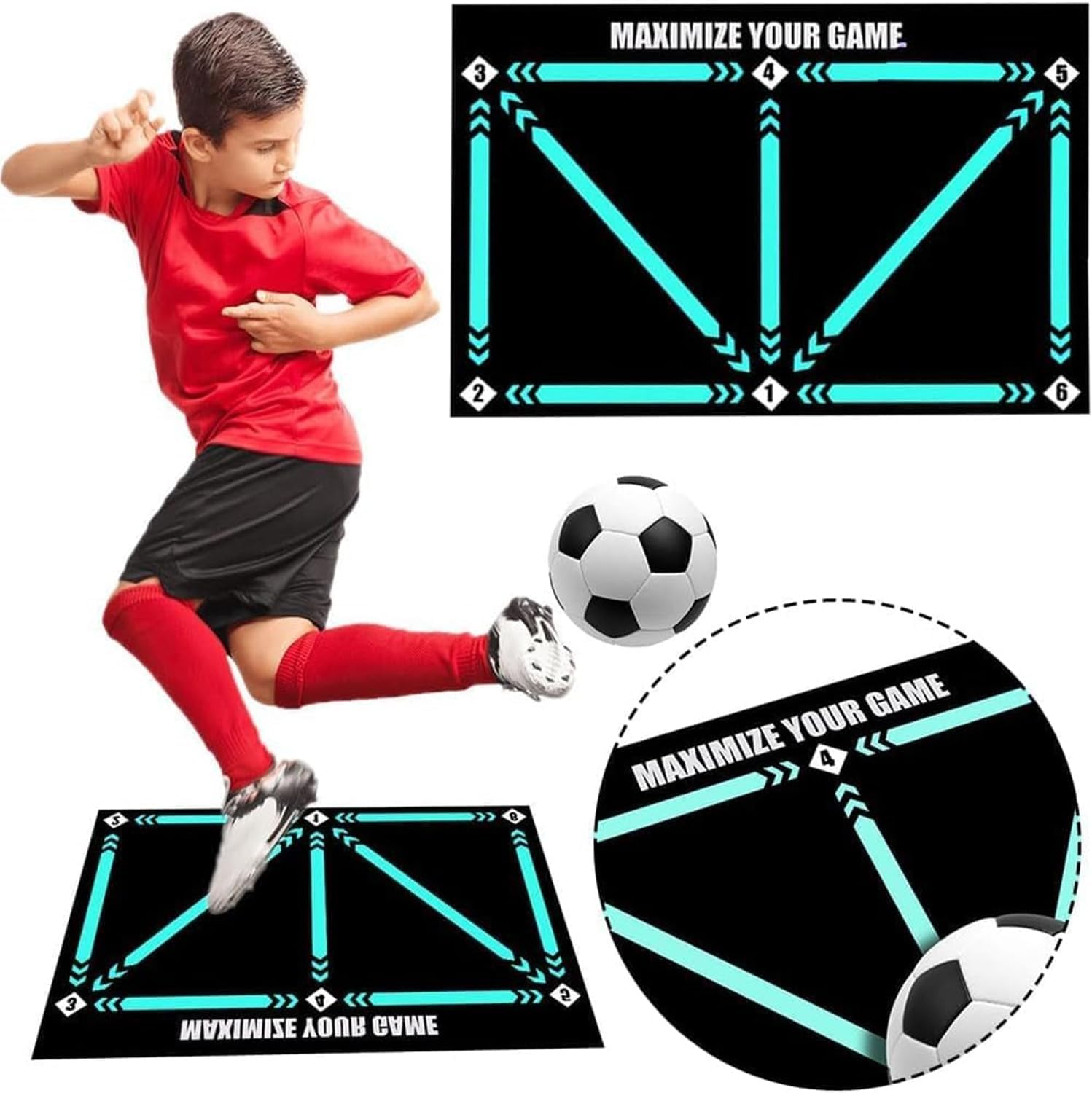 Non-Slip Football Training Control Mat for Skill Development (90cm)