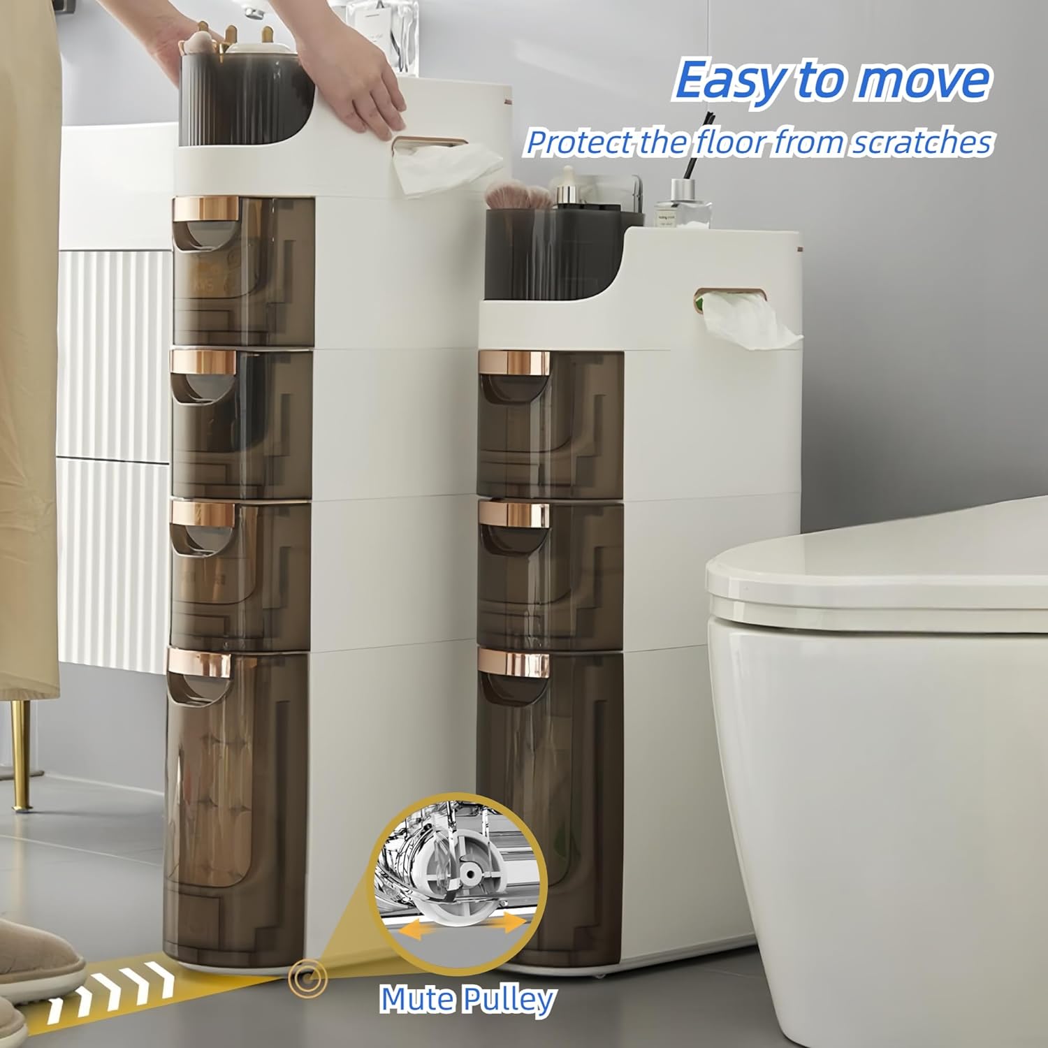 Multi-Purpose Slim Design Rolling Storage Cart