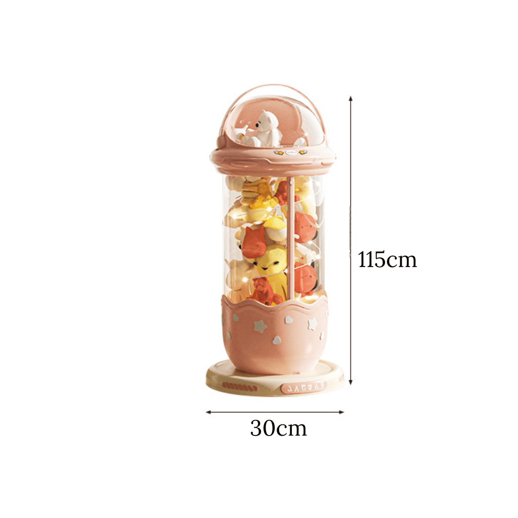 Transparent Plastic Toy Storage Bucket with Zipper (30cm)