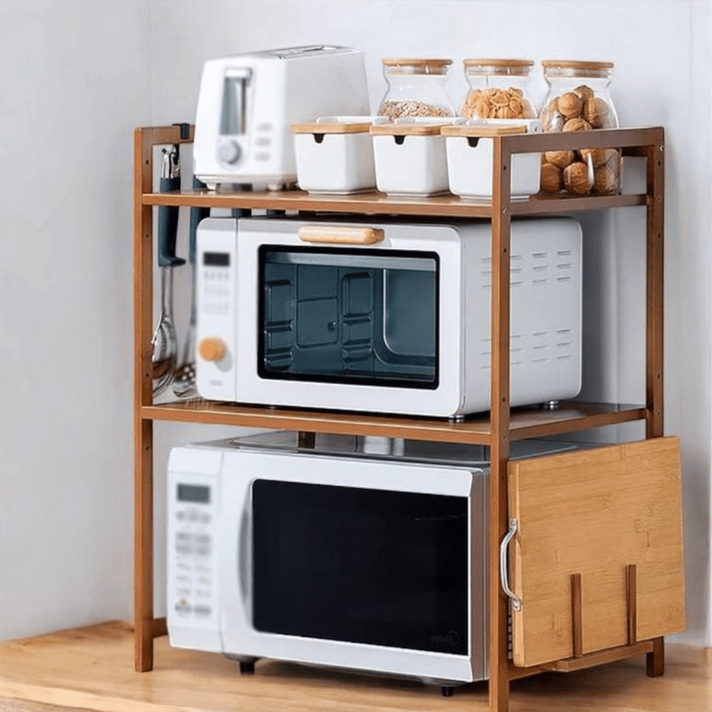 Multi-Tier Bamboo Storage Shelf Storage Organizer (55cm)