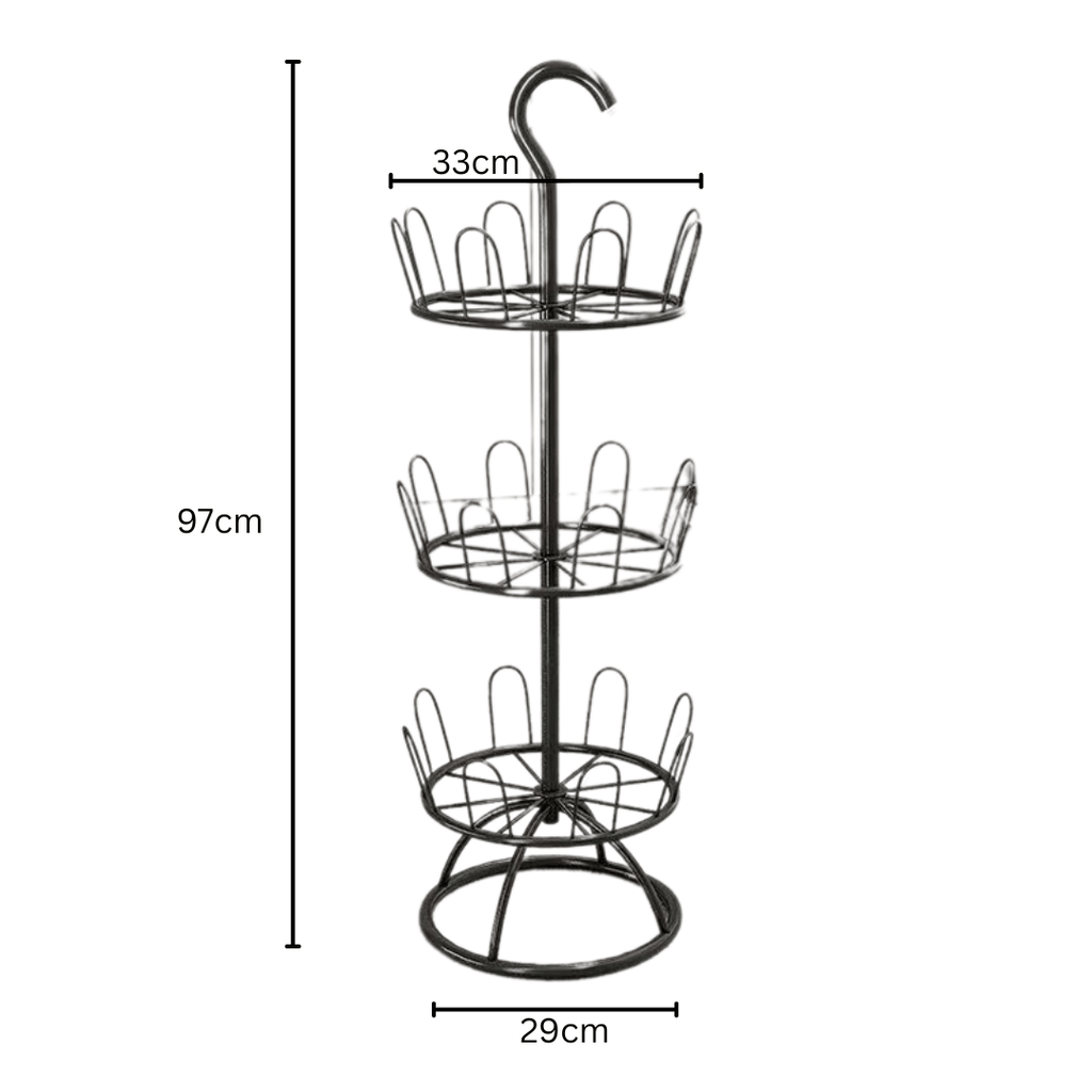 Multi-Layer Iron Shoe Drying & Storage Rack with Circular Bracket