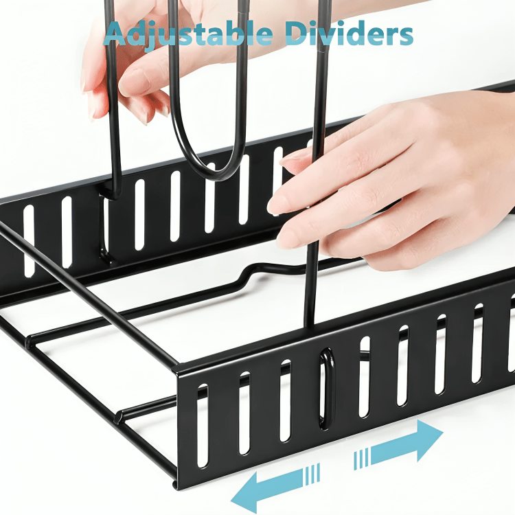 Premium Iron Cookware Organizer with 8 Adjustable Racks