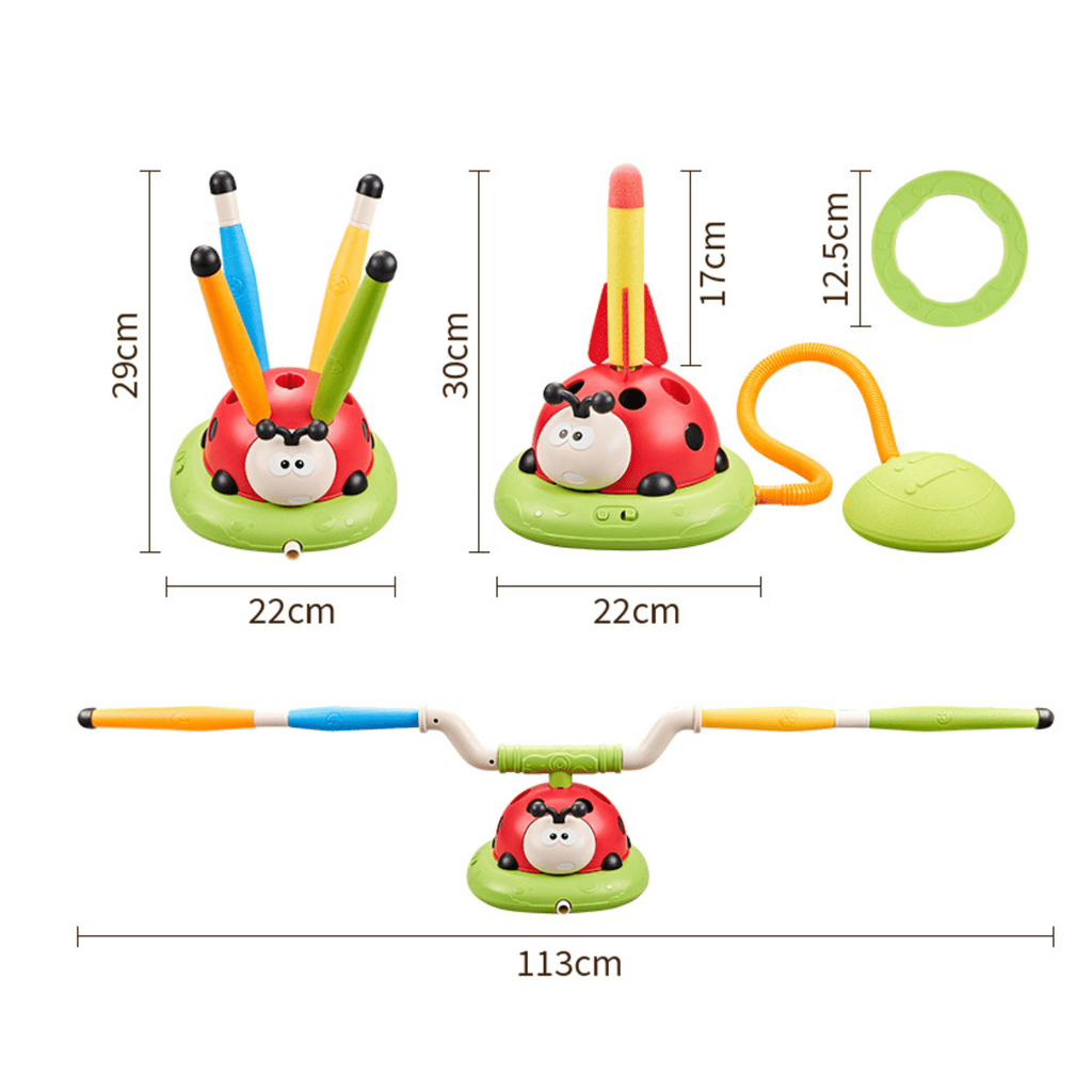 Multifunctional 3-in-1 Ladybug Sports Set for Kids Exercise Fun