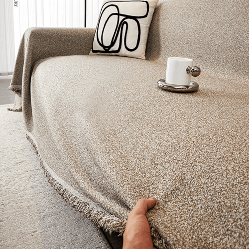 Elegance Chenille Sofa Cover : [EM-SC-04] (Coffee)